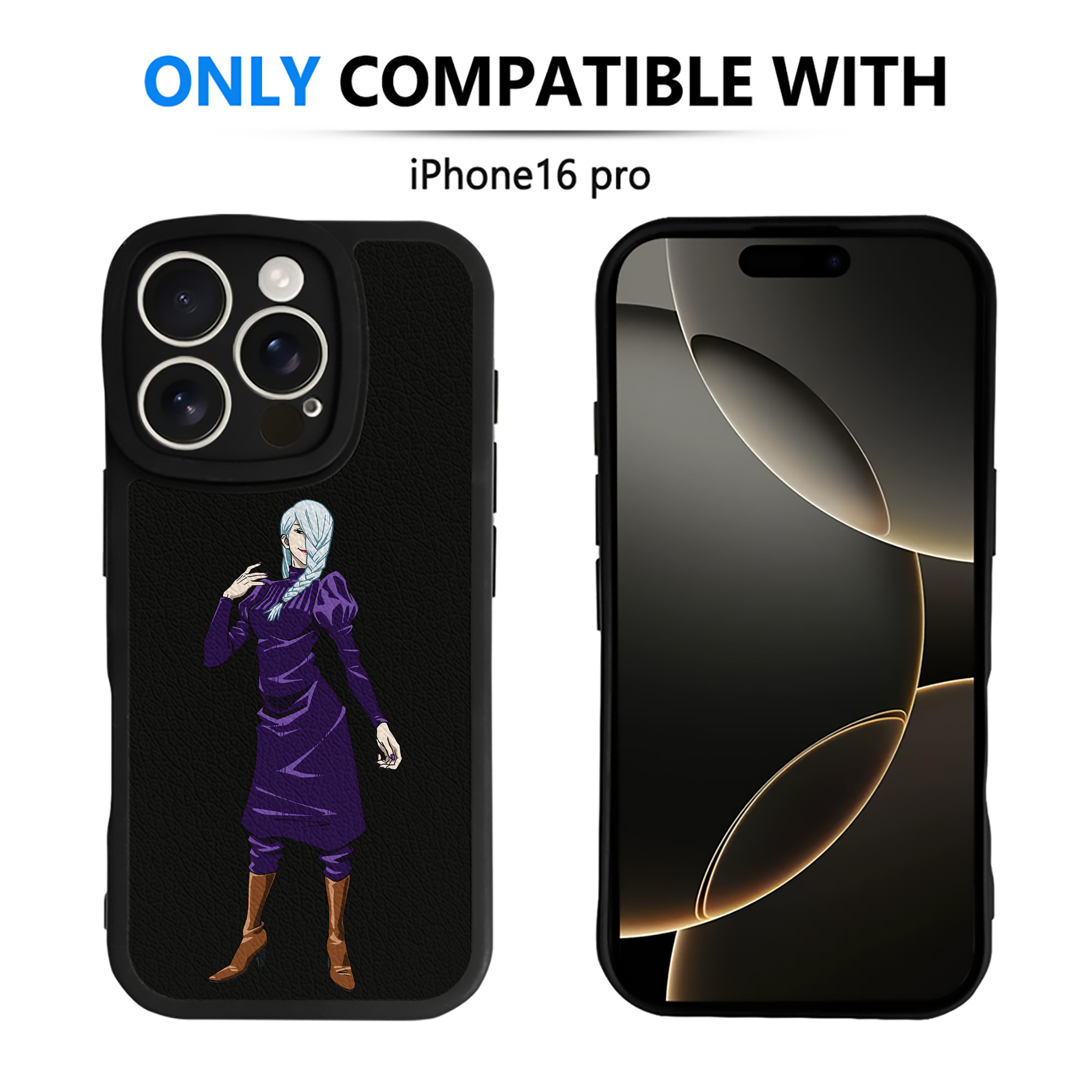 （画像用） 呪術廻戦 Jujutsu Kaisen 【iPhone 16シリーズ対応】シリコンスマホケース（レザー調） 材質：シリコン